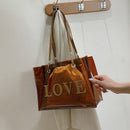 Fashion Women 2pcs Composite Bags Transparent Handbags Canvas Drawstring Pouch
