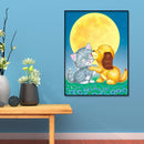 5D DIY Diamond Painting Full Moon Cat Dog Full Round Rhinestone Wall Drawing Kit