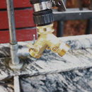 Garden Hose Connector Tap Outlet Splitter Brass 2 Way Adapter with Washers