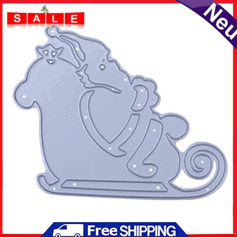 snowvirtuos Santa Claus horse DIY metal stencil scrapbook embroidery handw
