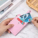 PU Leather Bus Cards Cover Business Wallet Keychain ID Card Holder Coin Purse