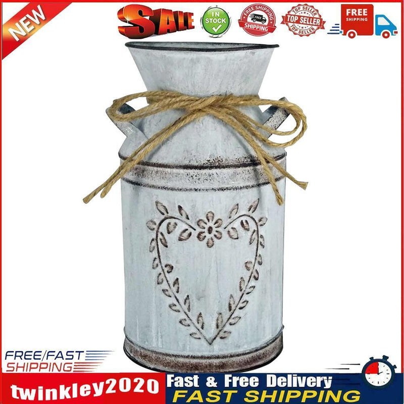 Retro Metal Flower Vase Artificial Garden Flower Can Holder (Flower Heart) Newly