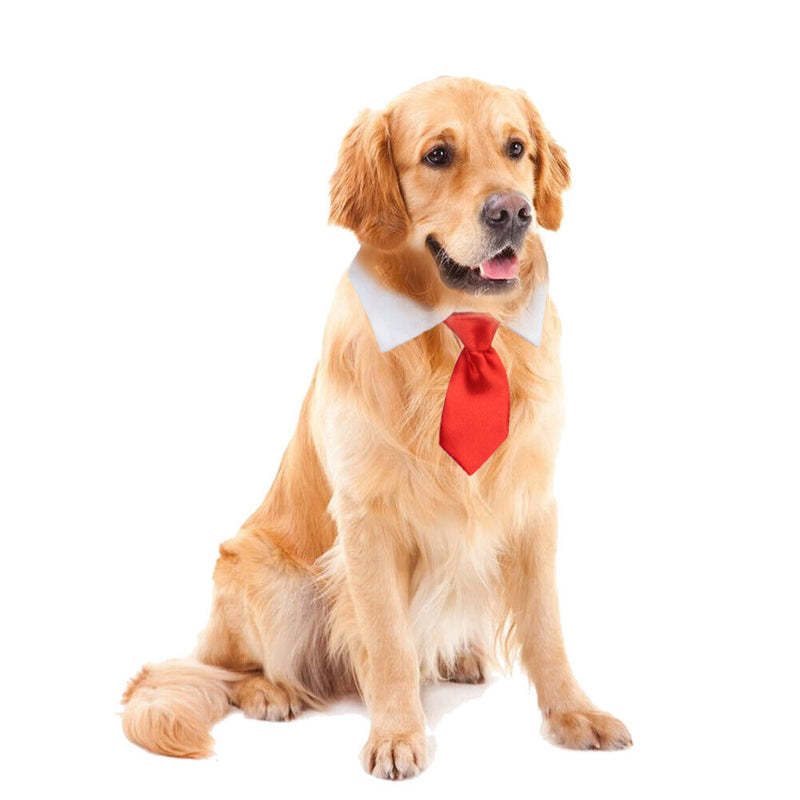 Cat Dog Collar Bow Tie Cotton Pet Formal Necktie for Wedding Party (Red L) Newly