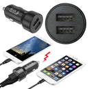 3.1A Black Round Dual Port Car Dual USB Fast Charger Car Charger USB Charger