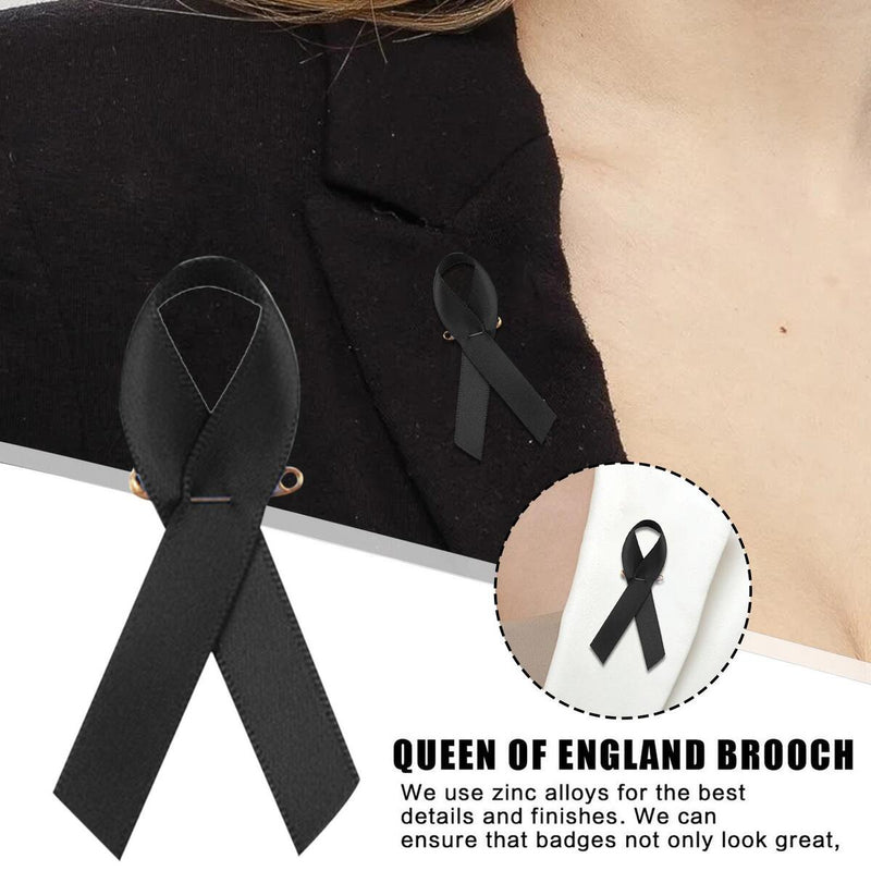 Black Ribbon Memorial enamel lapel pin badge- Queen Elizabeth II-1926 - 2022.