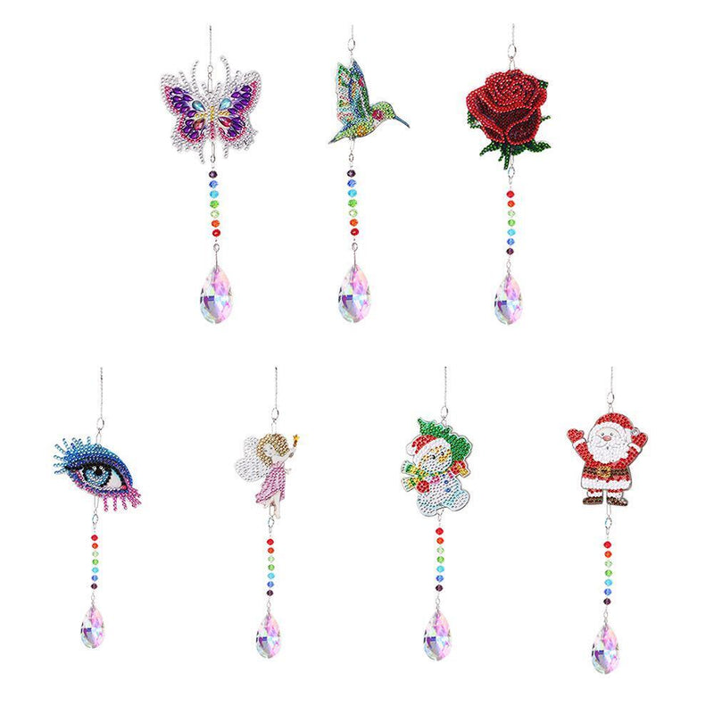 Crystal Diamond Angel Tears Catching Light Hanging Wind Chimes Decor (A)