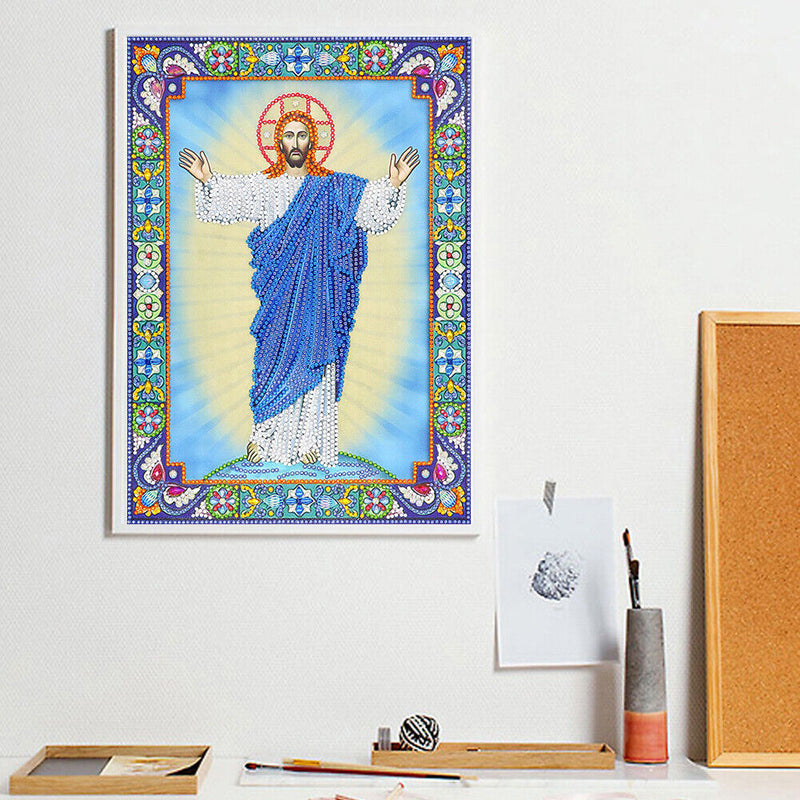 5D DIY Special Shaped Diamond Painting God Cross Stitch Mosaic Kit Home Wall Art