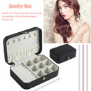 Velvet Jewelry Box Portable Necklace Earrings Organizer with Lock (Black)