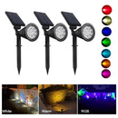 12LED Solar Lamp Outdoor Spotlight Colorful Ground Plug Light (Warm White)