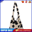 Fashion Women Love Print Plush Messenger Bag Autumn Winter Handbags (White)