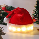 Christmas Decorations Glowing Christmas Hat Plush Xmas Cap Santa Headgear
