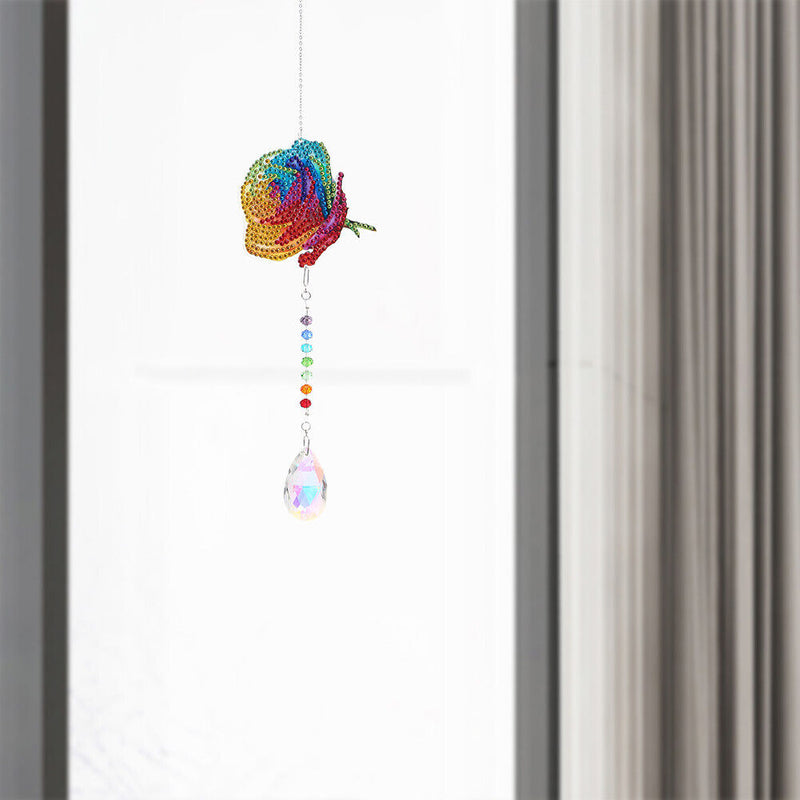 #A Crystal Sun Wind Chime Light Catcher Diamond Prisms Pendant Rainbow Hanging G