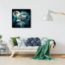 5D DIY Full Drill Diamond Painting Night Wolves Embroidery Needlework Set D