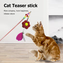 Feather Bell Flower Chaser Wand Fun Kitten Cat Teaser Rod Interactive Stick T