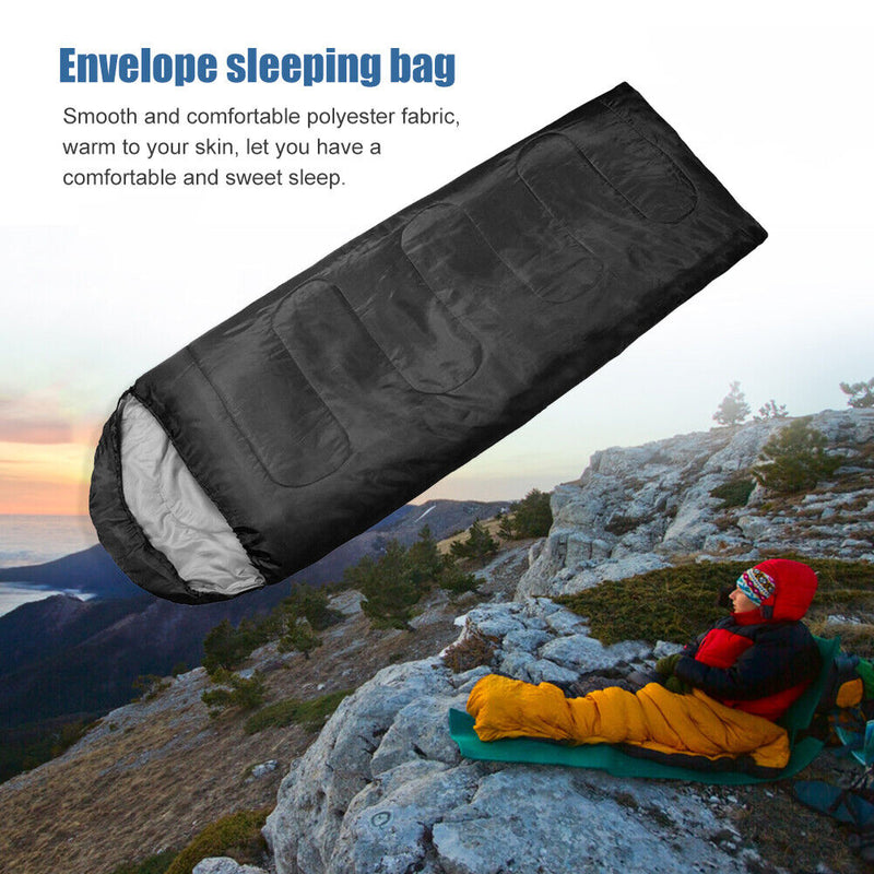 #A Camping Sleeping Bag Ultralight Warm Envelope Backpacking Hooded Sleeping B