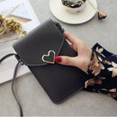Leather Shoulder Messenger Bag Women Touch Screen Phone Pouch (Dark Grey)