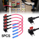 5pcs Car Mini Blade Fuse Holder Add-A-Circuit Fuse TAP Adapter with 5 Car Fuses