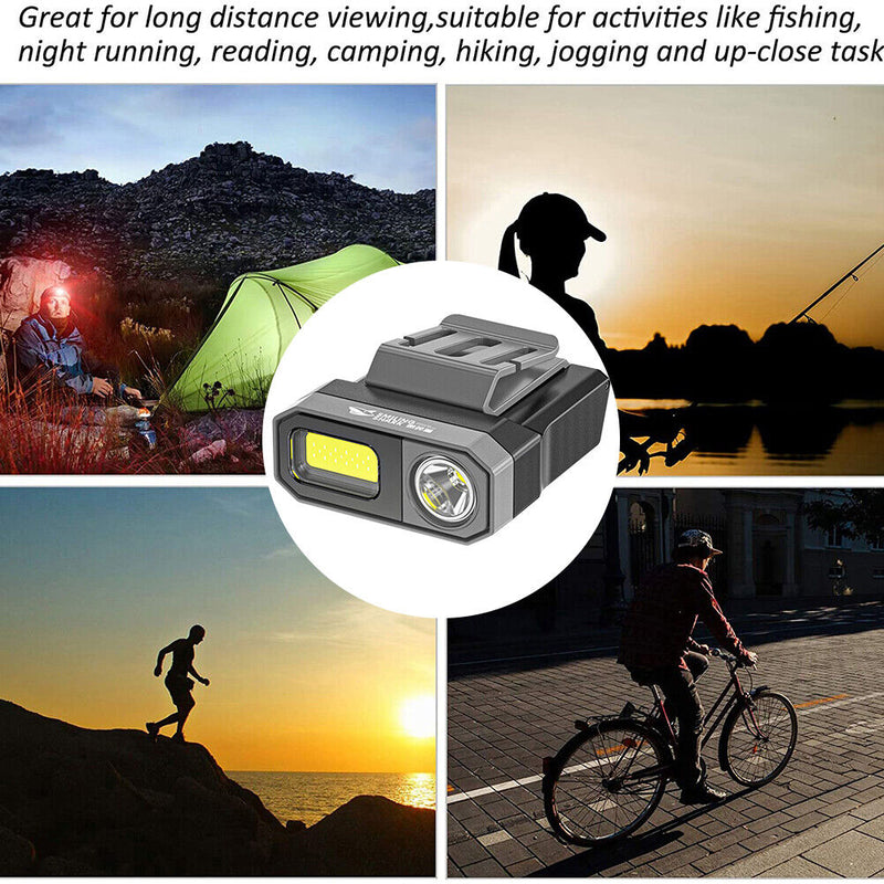 #A COB LED Induction Sensor Headlamp Portable Waterproof Headlight Clip-on Cap L