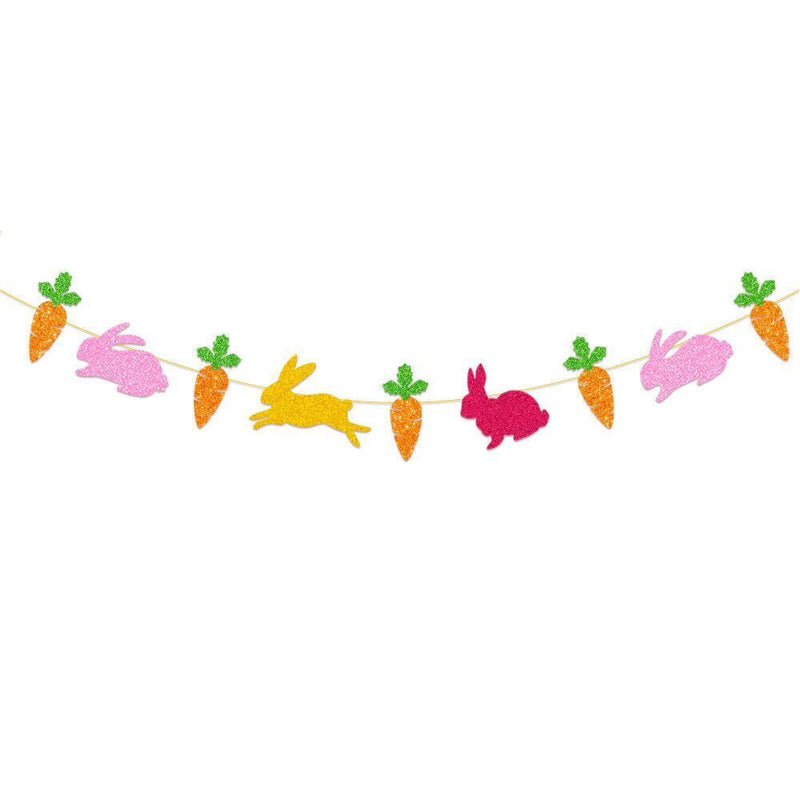 Easter Home Decoration Garland Bunting Cake Topper Hanging Flags Easter Banner