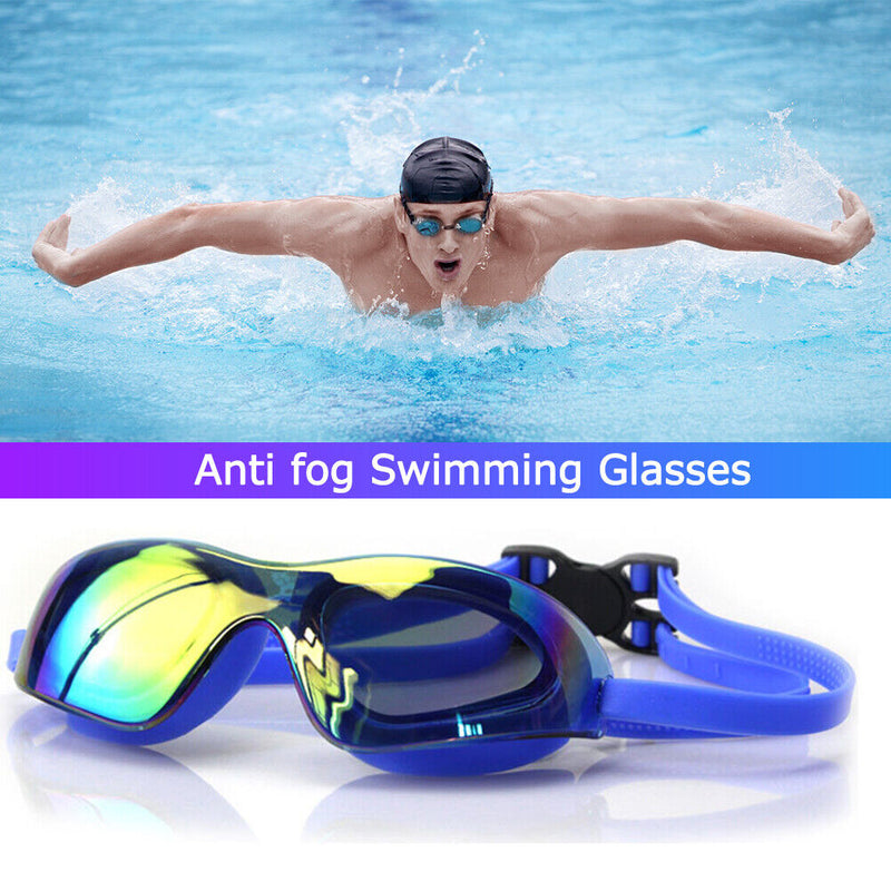 #A Electroplating Large Frame Swimming Glasses Eyewear Swim Diving Goggles