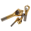 4pcs Titanium Coated Cone Lower Deburring Tool Set Metal Drill Bit Chamfer