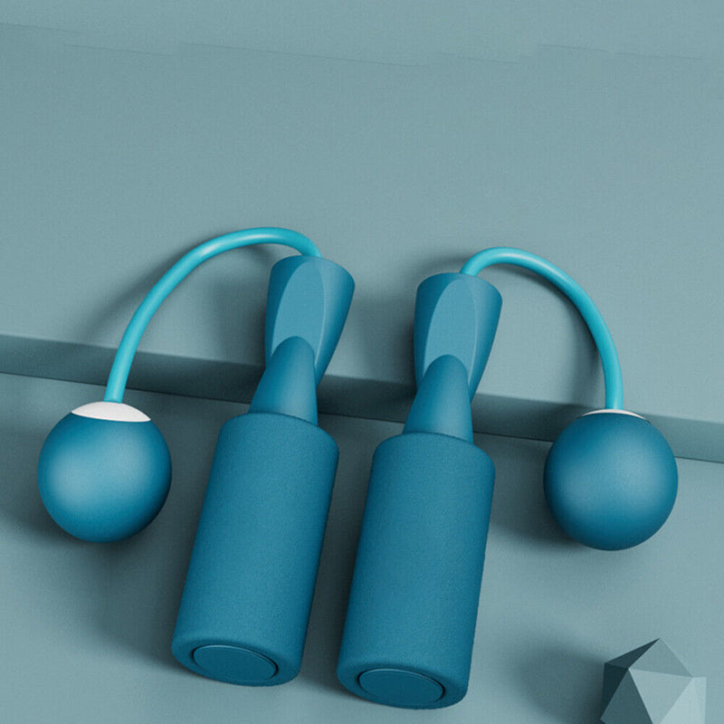 Bearing Weighted Cordless Jump Rope Fitness Speed Skipping Rope (Blue 30mm)