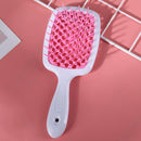 Wide Teeth Air Cushion Comb Scalp Massage Salon Hair Brush (White Pink) Newly