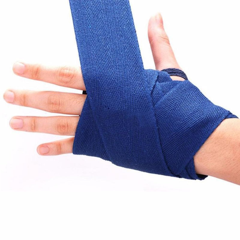 2pcs 2.5m Length Universal Cotton Sports Strap Boxing Bandage Wraps (Blue)