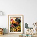 ull Embroidery Printed Rooster Animal DIY Cross Stitch Kits 11CT Needlework Sets