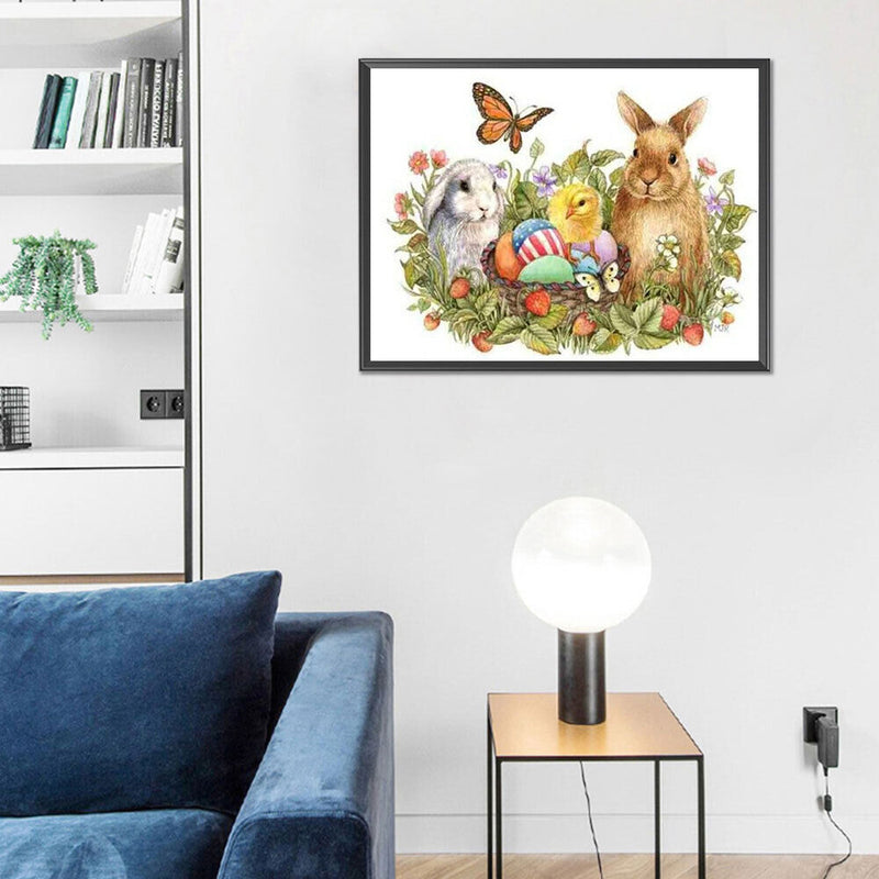 5D Diamond Painting Kit DIY Easter Bunny Full Round Drill Mosaic Picture Wall