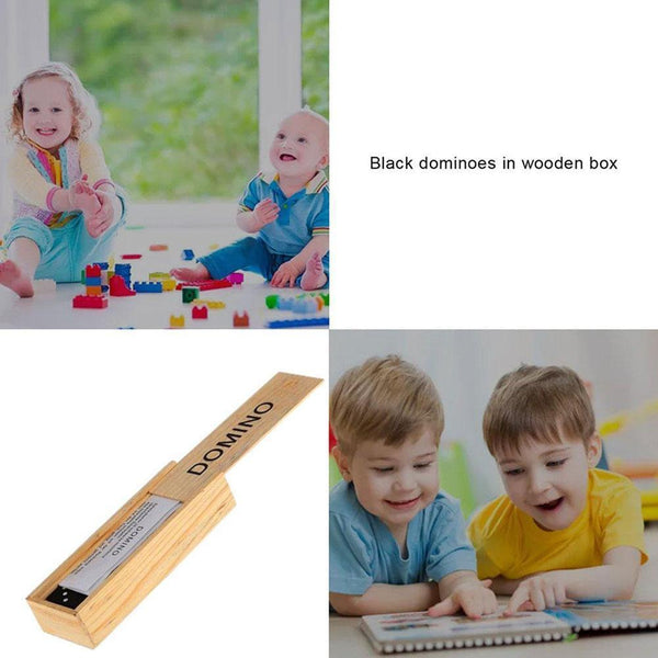 Kids Wooden Box Dominoes Set Classic Children Kids 5 cm S1R6 Fun 14.5 2.8 * T1T8