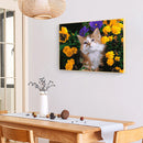 DIY Digital Painting By Numbers Cat Flower Frameless Canvas Picture Modern Art