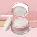 Empty Plastic Box Handheld Loose Jar With powder puff Cosmetic Travel F9A4