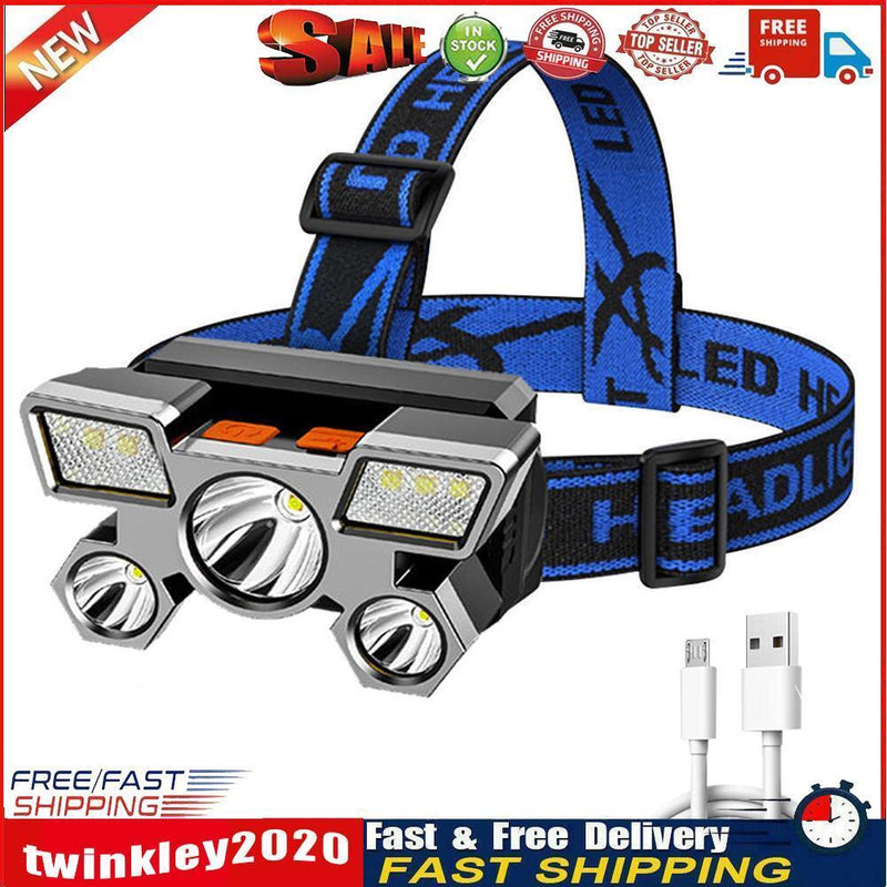 350LM LED Headlamp USB Rechargeable Waterproof Outdoor Fishing Headlight Newly