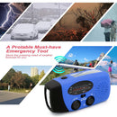 2000mAh Portable Hand Crank FM AM WB NOAA Radio Solar Radio Torch (Blue) Newly