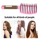 Multifunction Curved Shape Comb Hairdressing Massage Comb Brush (Pink) Newly