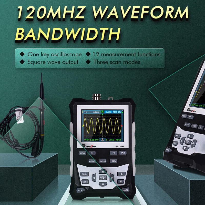 Handheld Digital Mini Oscilloscope Kit w/120MHz Bandwidth 500MS/s Sampling Rate