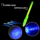 2 in 1 Luminous Light Invisible Ink Pen UV Kids Drawing Magic Pens (Green) Newly