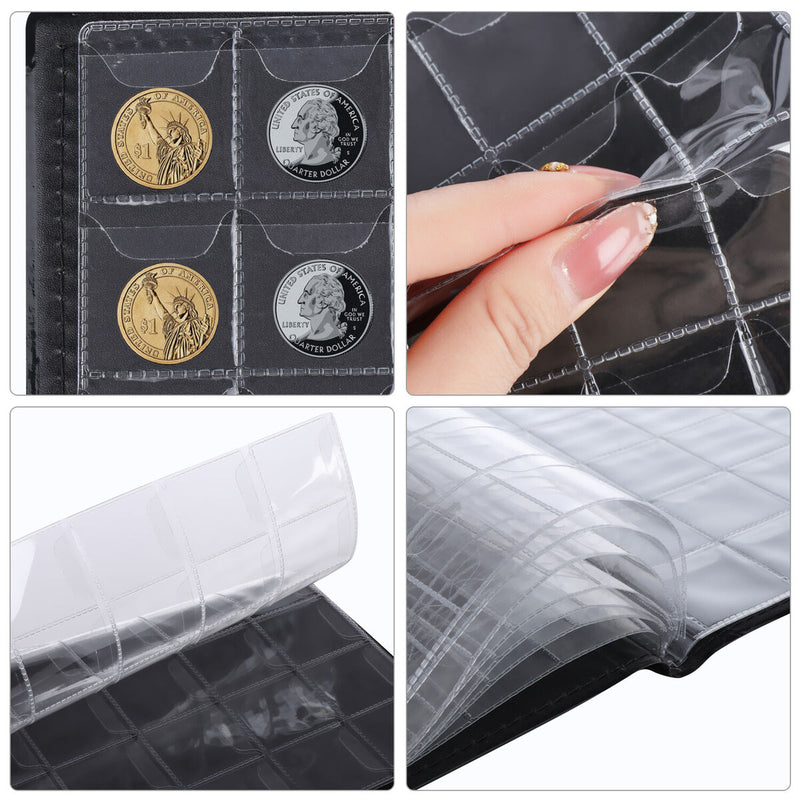Storage Book Supplies Collectors Coin Album Holder Pockets Collecting Holder
