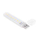 Mini Portable USB Book Light Bright Reading Lamp for Laptop (Yellow 8LED) Newly