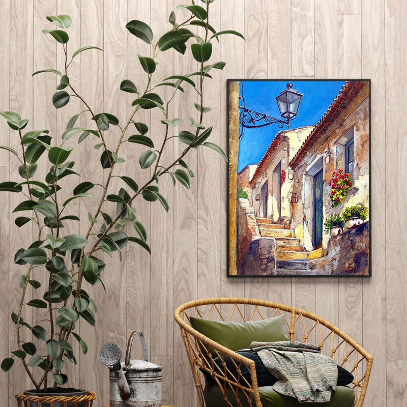 House Stairs Oil Paint By Numbers Kits DIY Handpainted on Canvas Wall Art