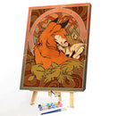 Hand Painted Oil Paint by Numbers DIY Hugging Fox Drawing Wall Decoration Gift