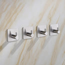 Punch Free Kitchen Towel Hanger Hooks Wall Mounted Bathroom Holder (Black)