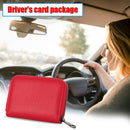 Leather Card Bag Business Credit Passport Card Holder Men Women Zipper Wallet
