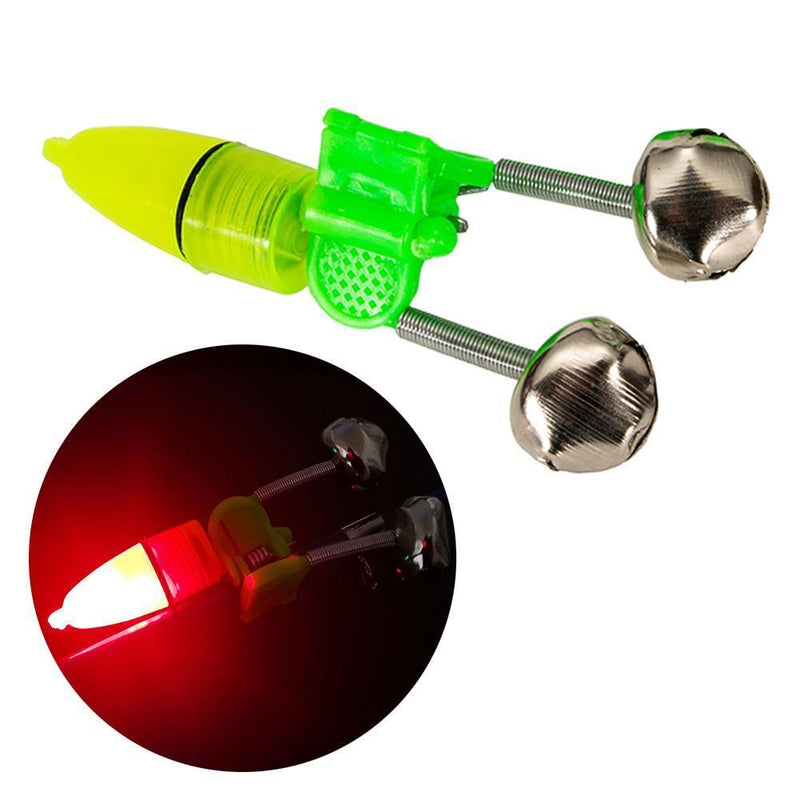 20pcs Night Fishing Rod Bite Alarm Light Bells Ring Indicator (Light Green)