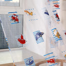 Toddler Kids Car Pattern Voile Panel Sheer Door Room Drape Window Curtains
