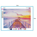 5D DIY Full Drill Diamond Painting Sunset Boardwalk Cross Stitch Embroidery Rhin