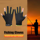 Fishing Gloves Anti-slip 2 Cut Finger Breathable Cycling Mitten (Green)