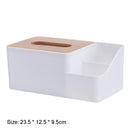Wood Cover Tissue Storage Box Remote Control Phone Shelf Napkin Holder Case Home