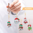4pcs Diamond Christmas DIY Full Special Shape Drill Painting Keychain Kit C